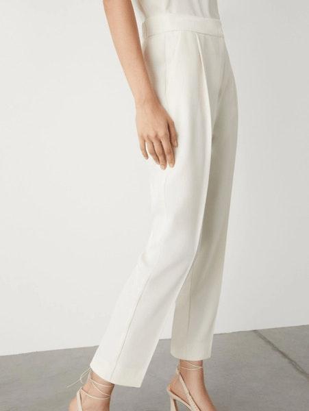 Izabel Crepe Trousers In Wool White 24131310232 Col 001