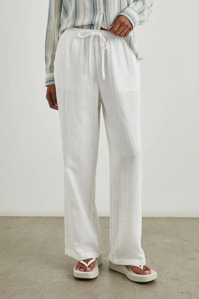 White Emmie Linen Trousers