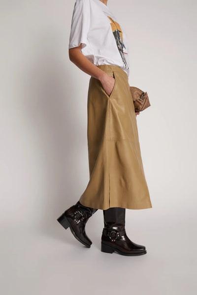 Jaggedy Lambs Leather Skirt