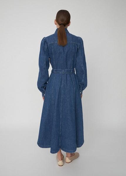 Raw Denim Dress With Waist Focus