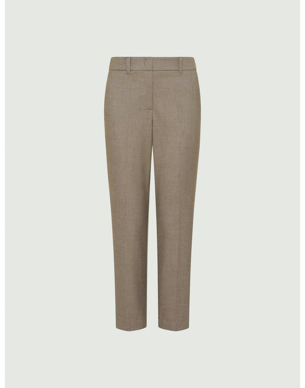 Marella Brown Straight Leg Cropped Trousers Col: 1 Mud, Size: 16