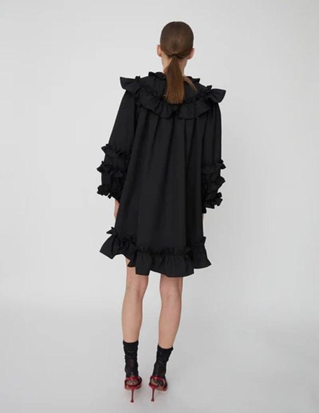 Mini Frill Dress - Black