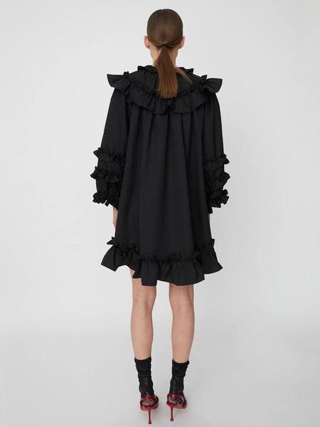 Black Light Weight Mini Frill Dress