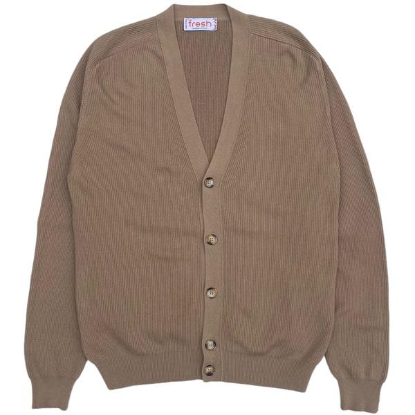 Scott Luxury Cotton Cardigan In Sand