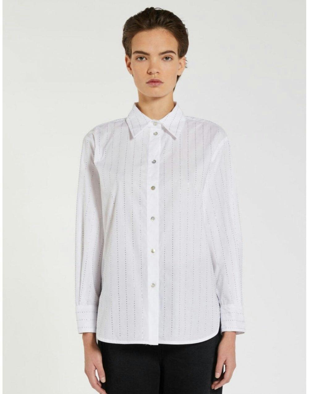 Locusta Diamante Button Up Shirt Col: 001 Optical White