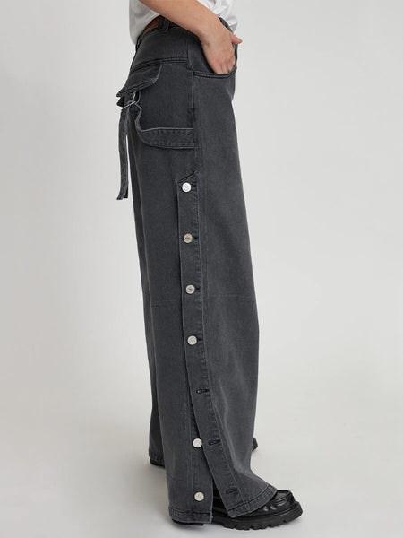 Washed Black Denim Pants