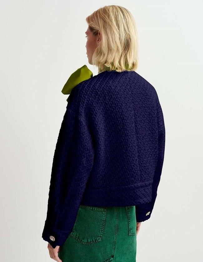 Gouveau Cropped Jacket - Blue