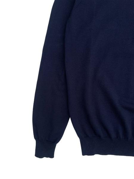 Tom Extra Fine Cotton Crew Neck Sweater In Navy