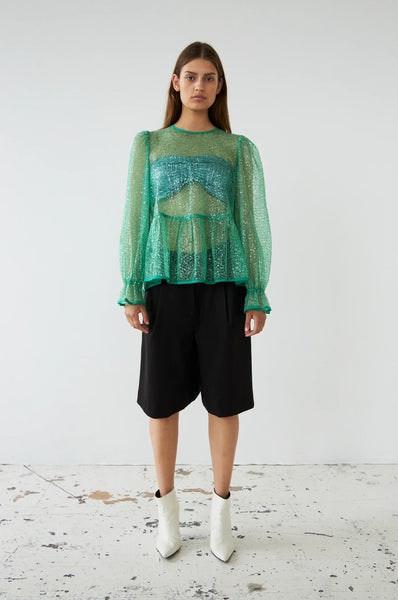 Green Sequinned Top