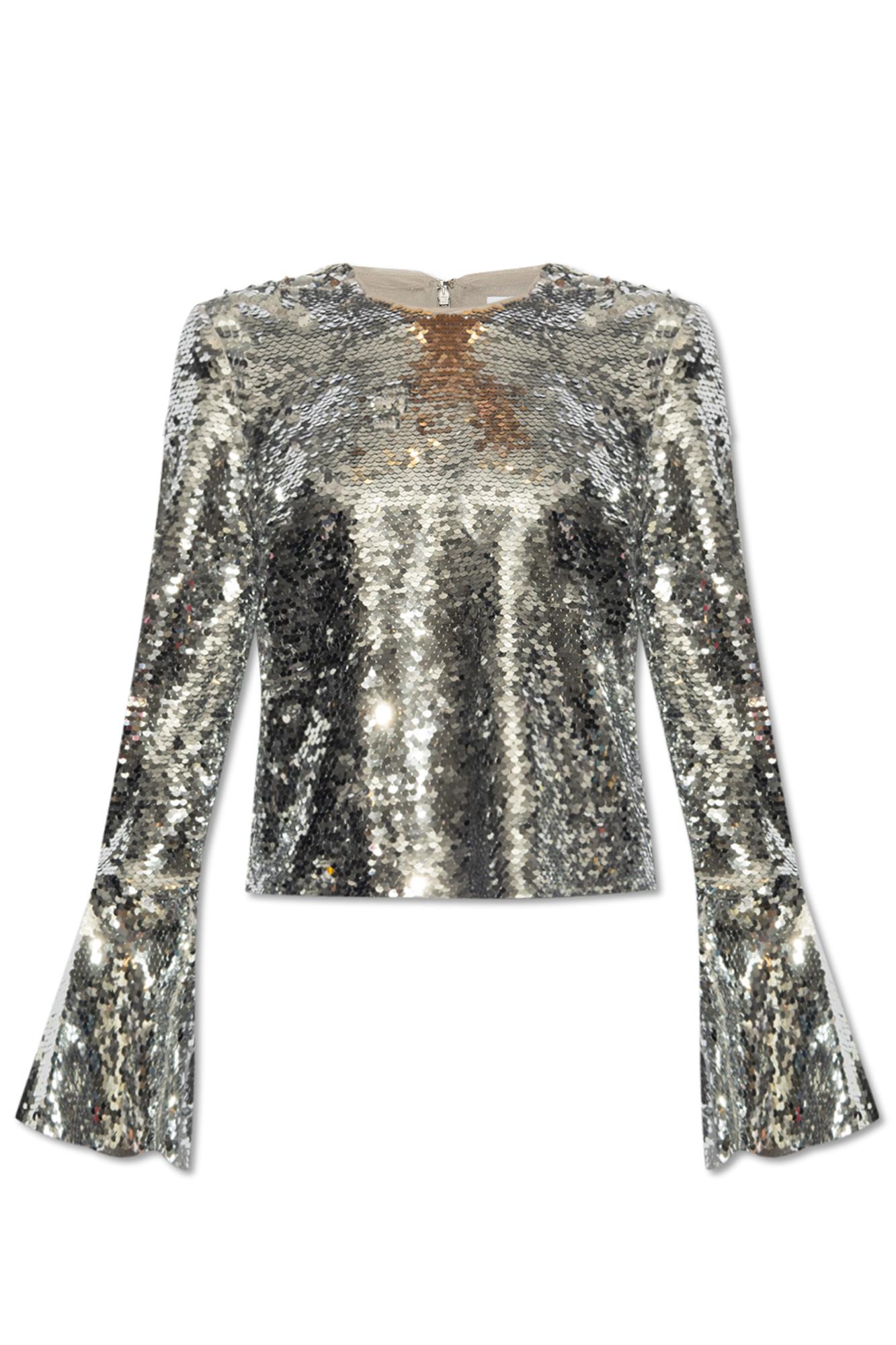 Self Portrait Sequinned top