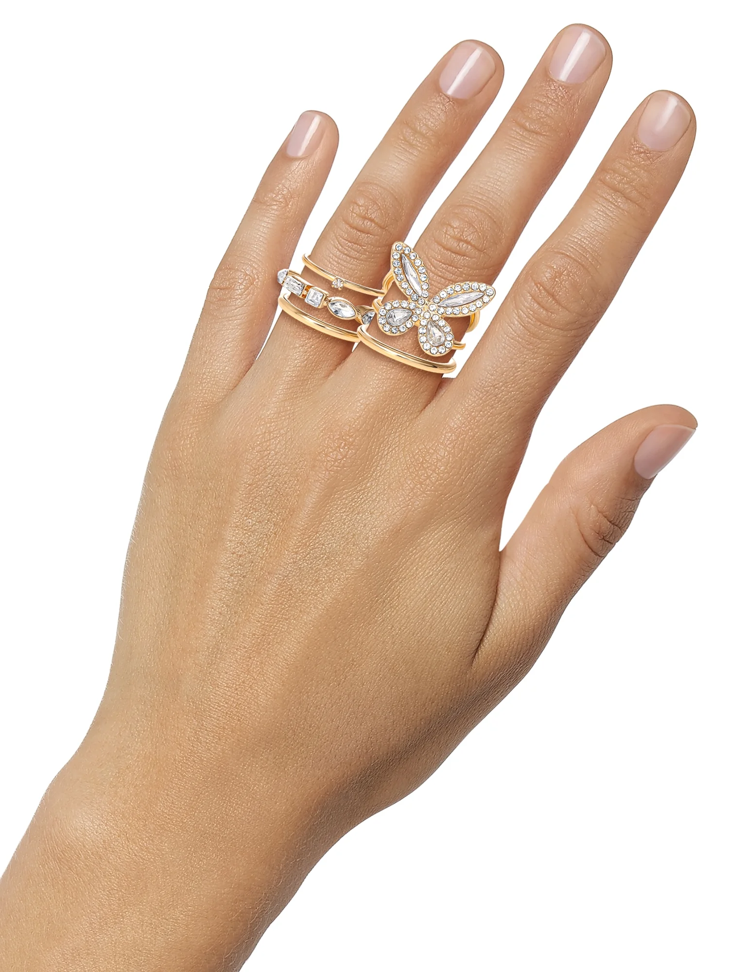 Jessica Simpson Butterfly Ring Set, Set of 5