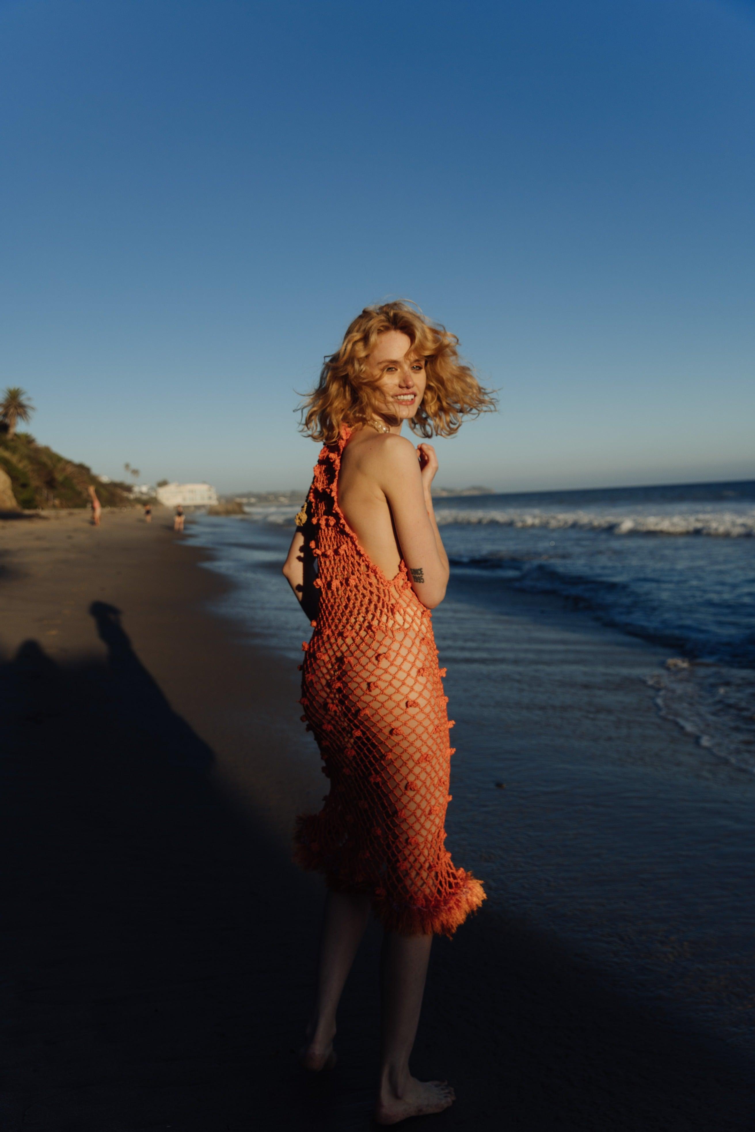 Malva Orange Handmade Crochet Dress