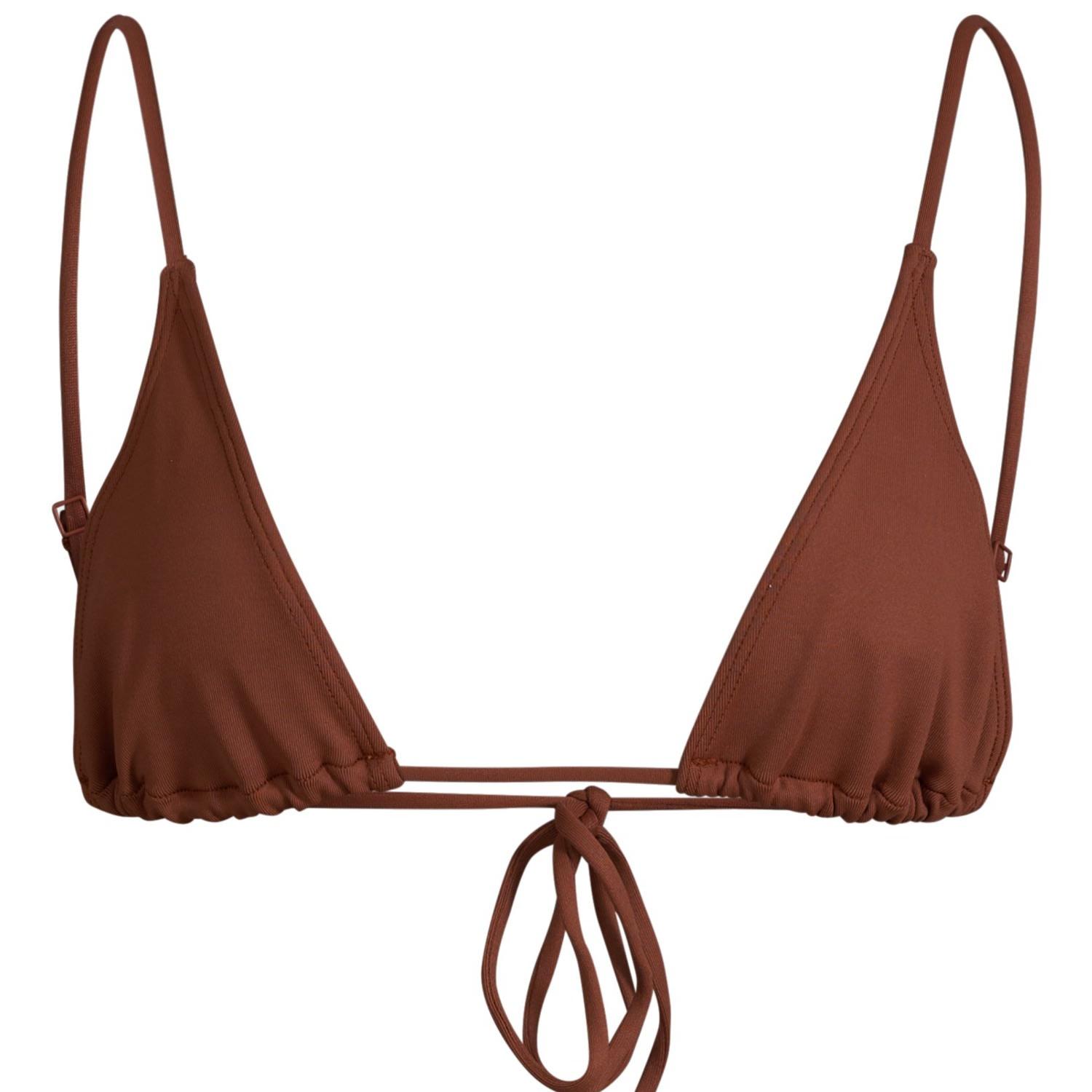 Sacred Tie Back Tassel Bikini Top - Skinny Dip Brown