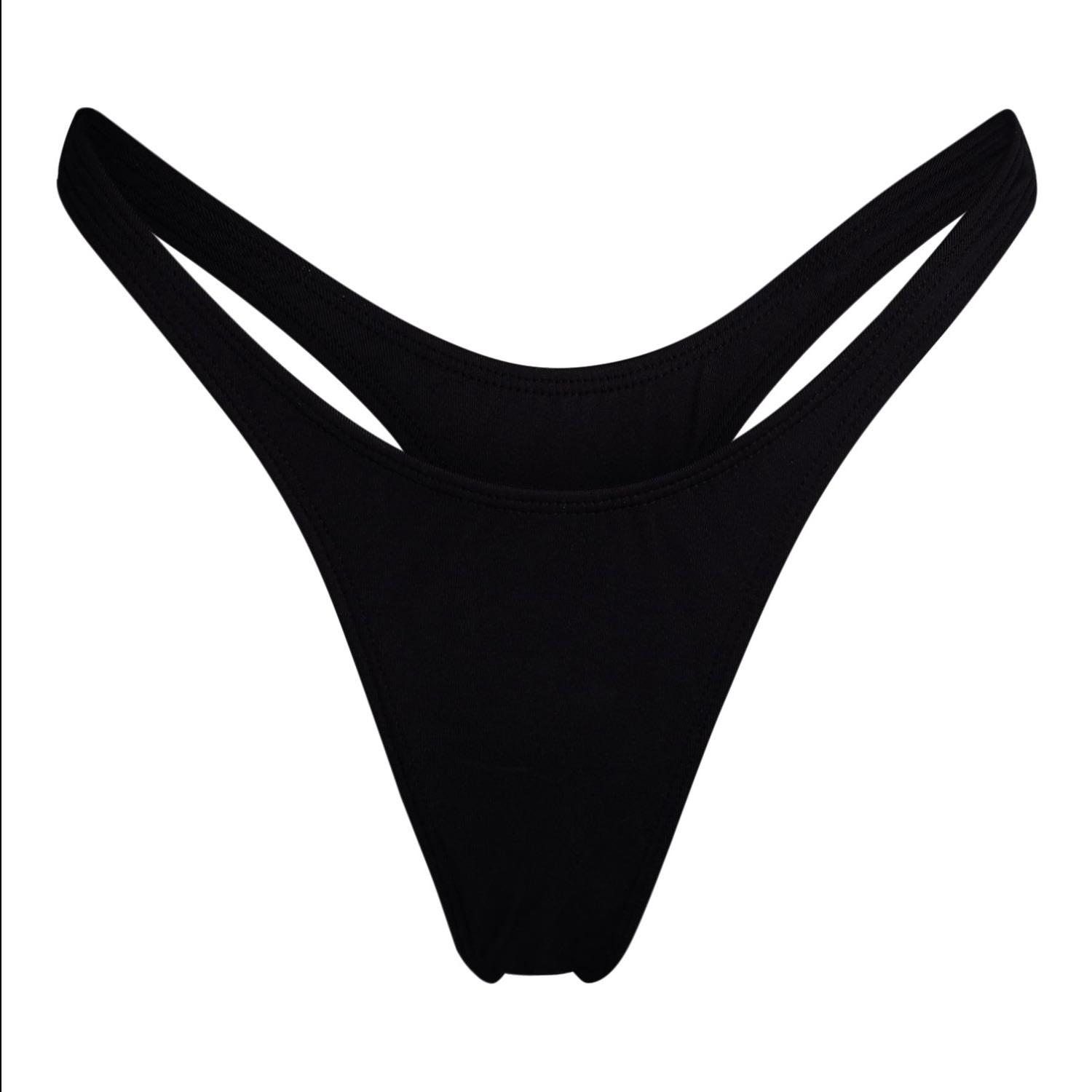 Nolita Thong Bikini Bottom - Dark Seas Black