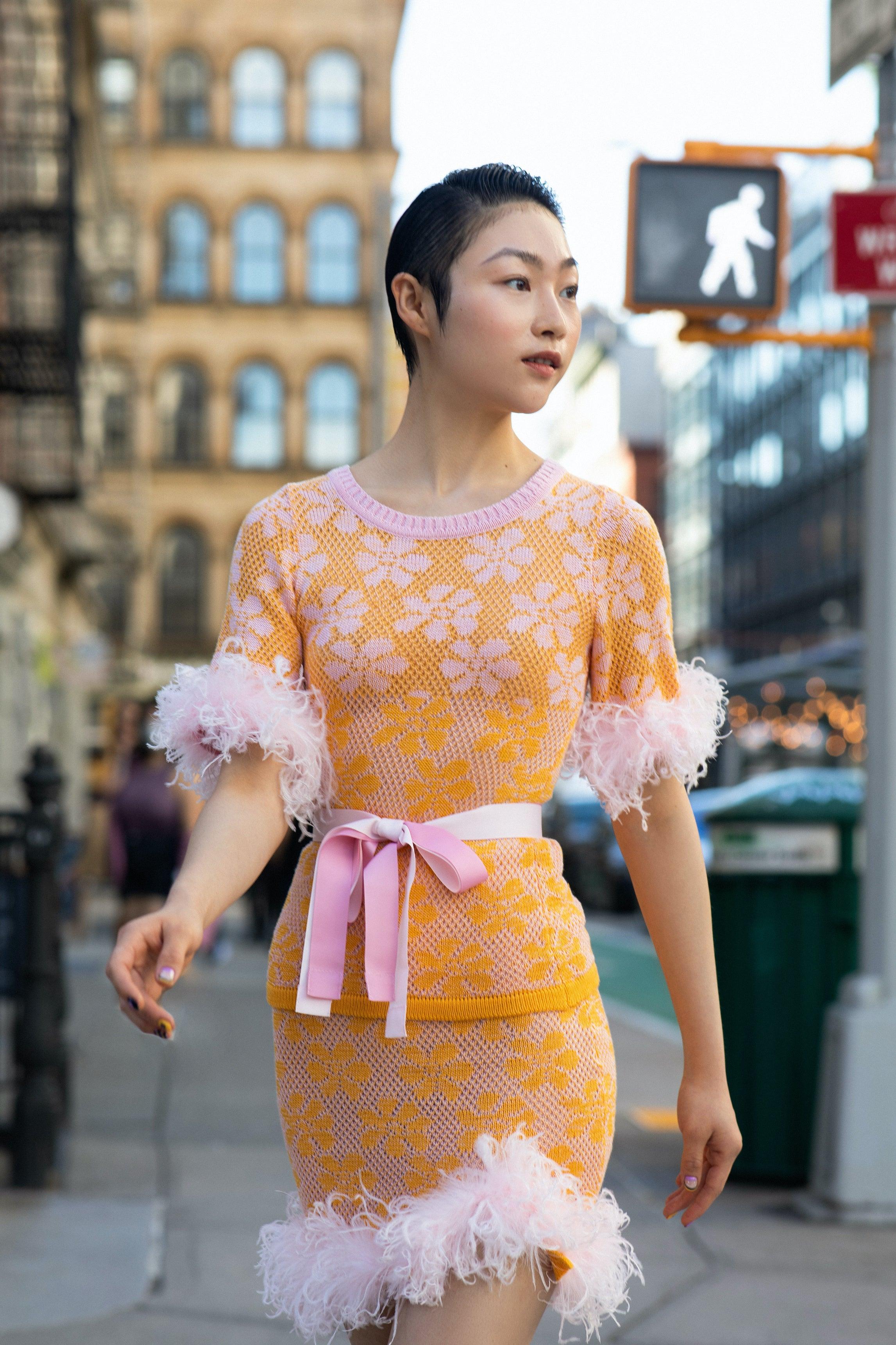 Mini Yellow Knit Skirt