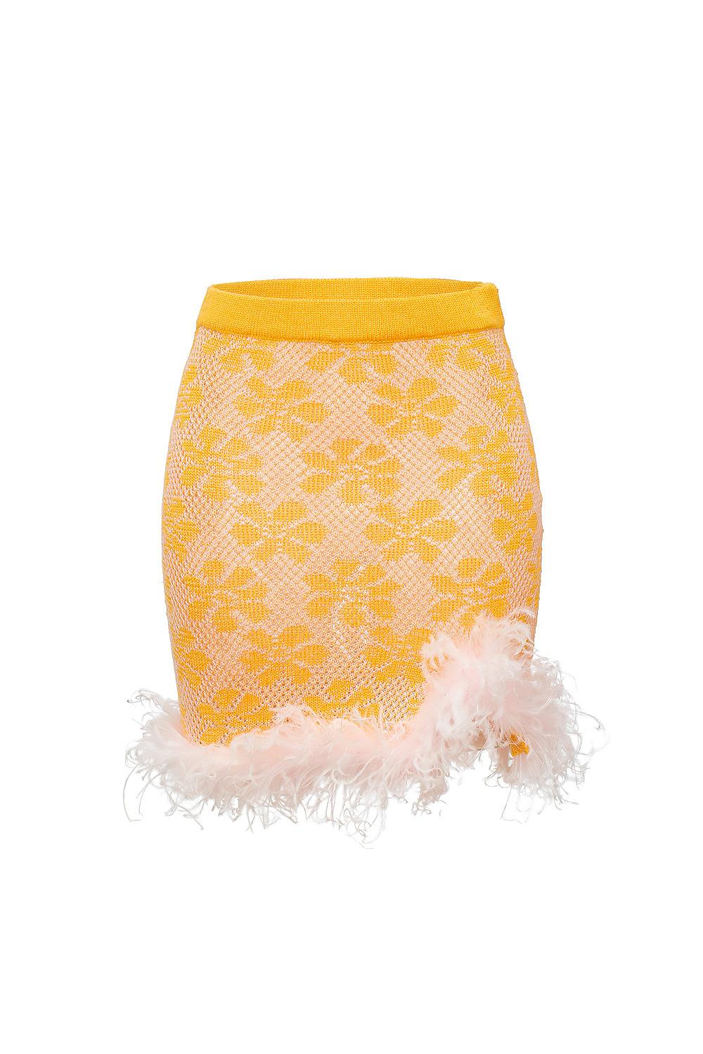 Mini Yellow Knit Skirt