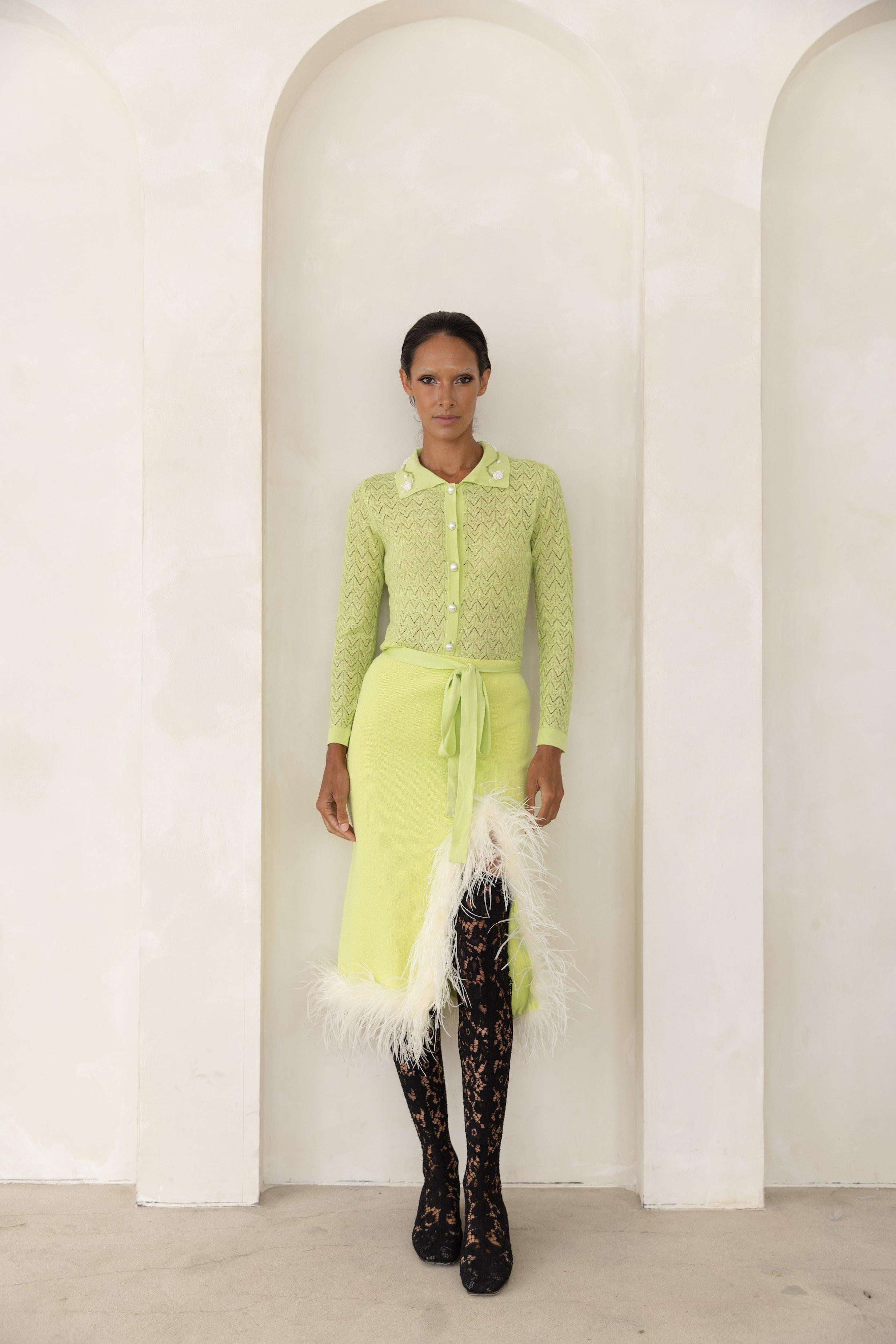 Lime Knit Skirt