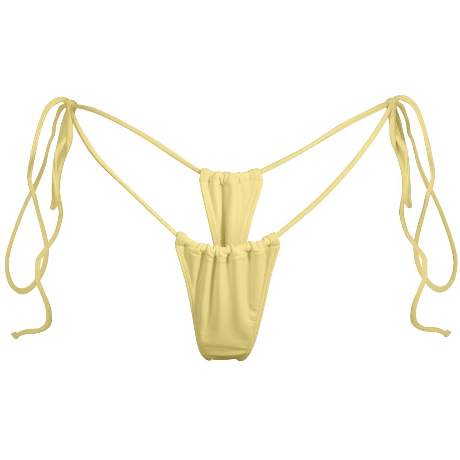 Sanctuary Tassel Thong Bikini Bottom - Colada Yellow