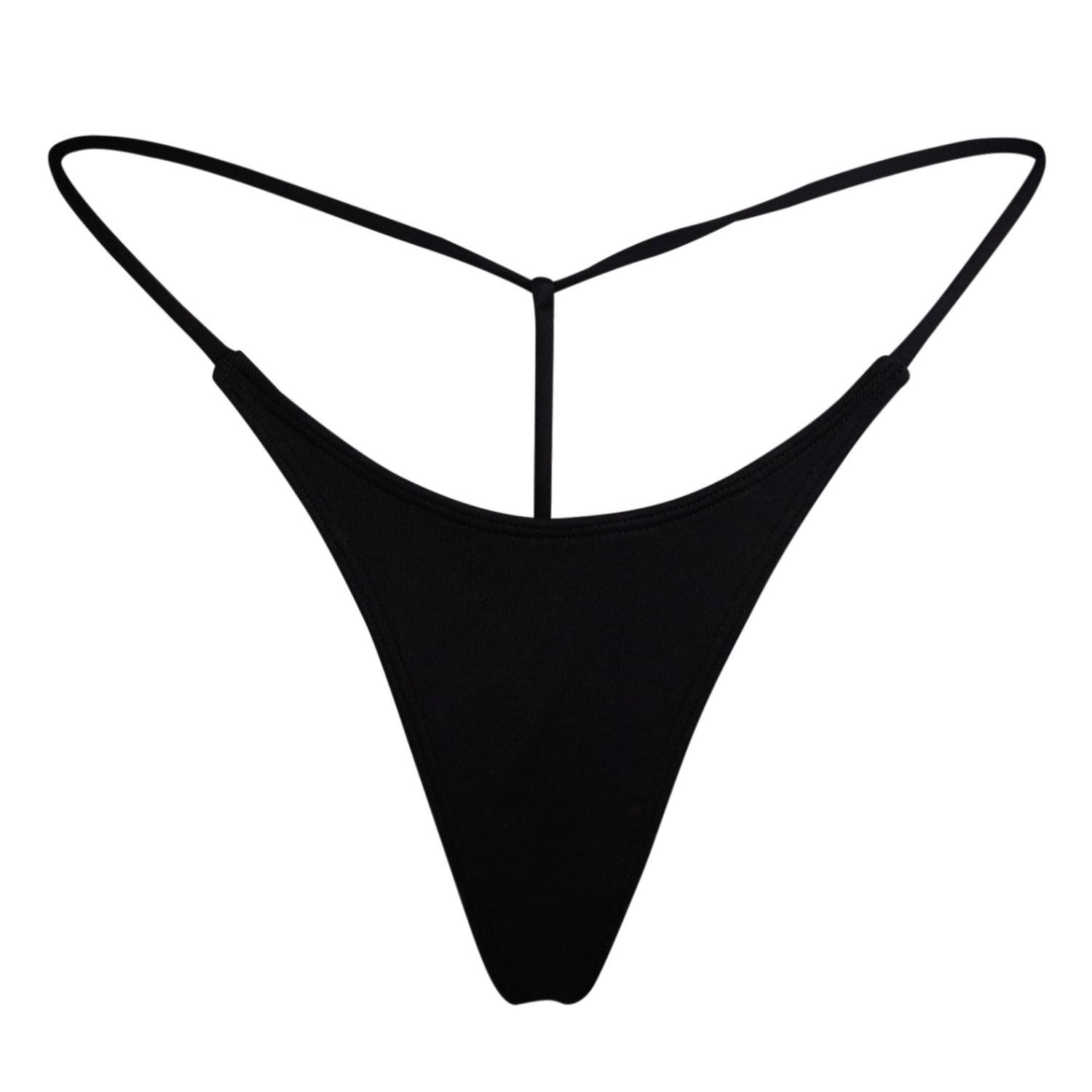 G Money Thong Bikini Bottom - Dark Seas Black