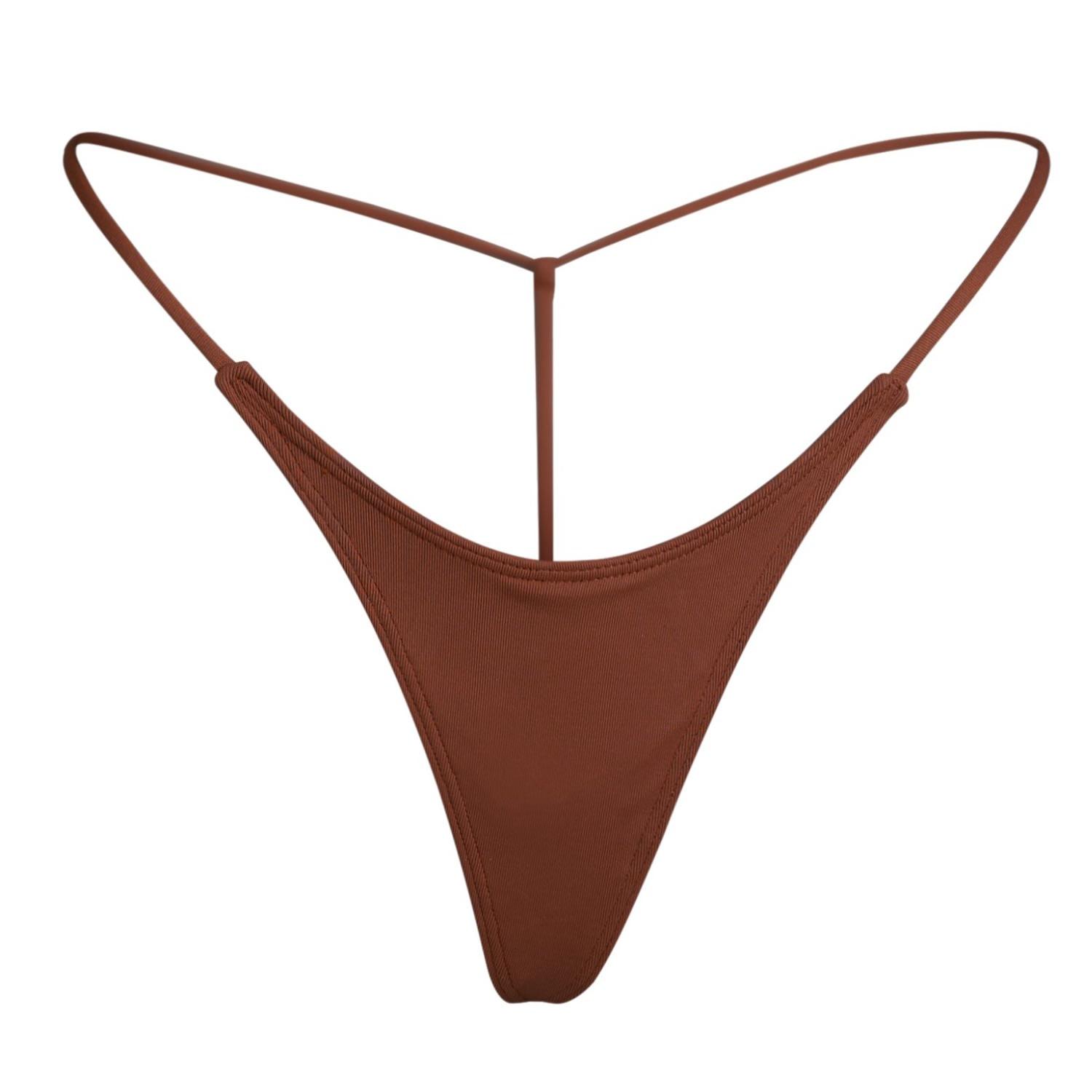 G Money Thong Bikini Bottom - Skinny Dip Brown