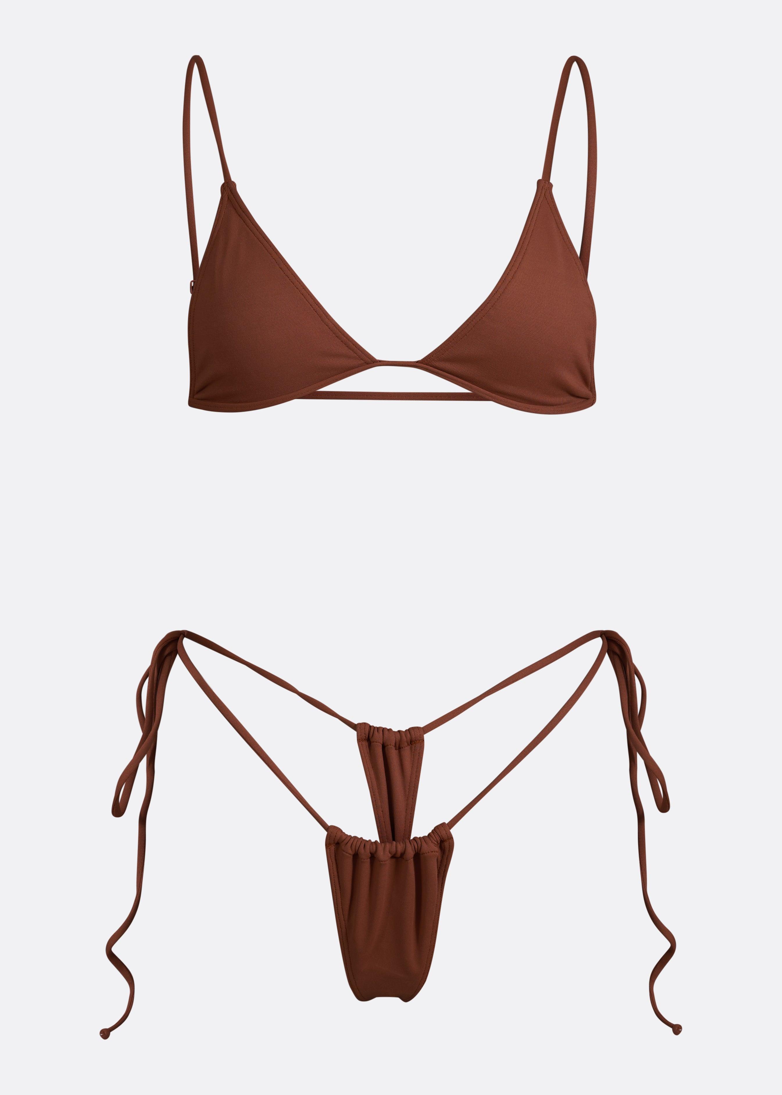 Lucid Bijou Bikini Top - Skinny Dip Brown