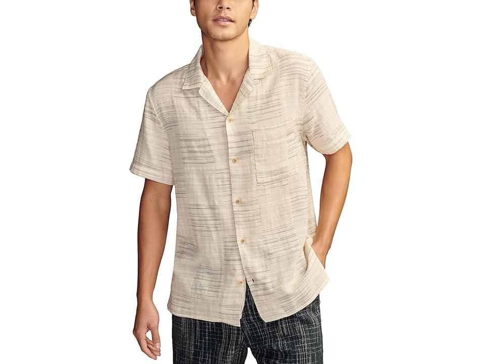 Patchwork Double Weave Short Sleeve Camp Collar Shirt