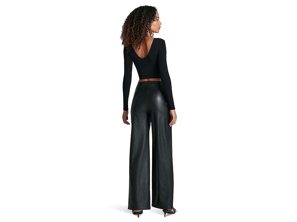 Faux Leather Wide Leg Pants