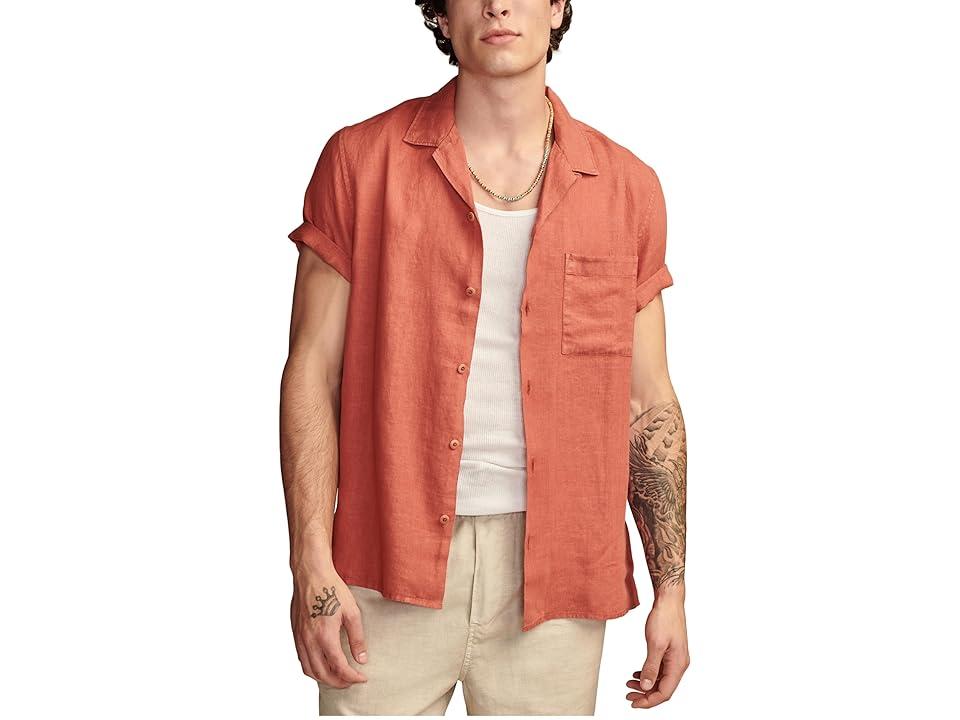 Linen Camp Collar Short Sleeve Shirt