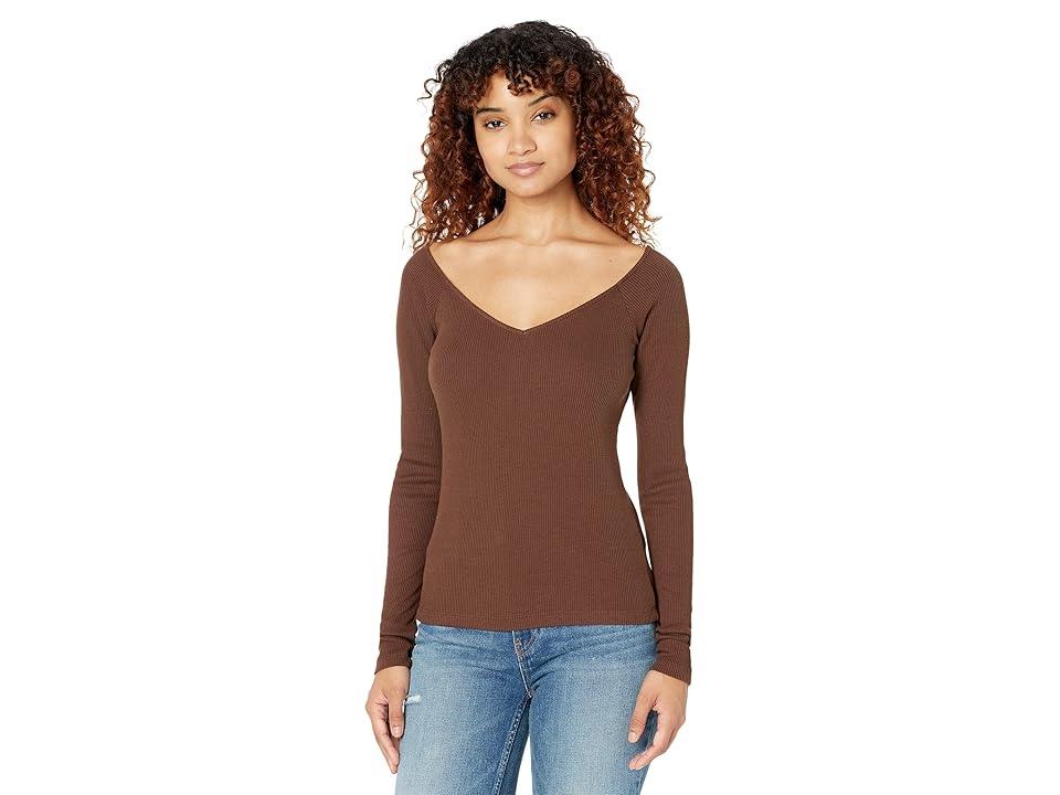 Rib V Off Shoulder Top