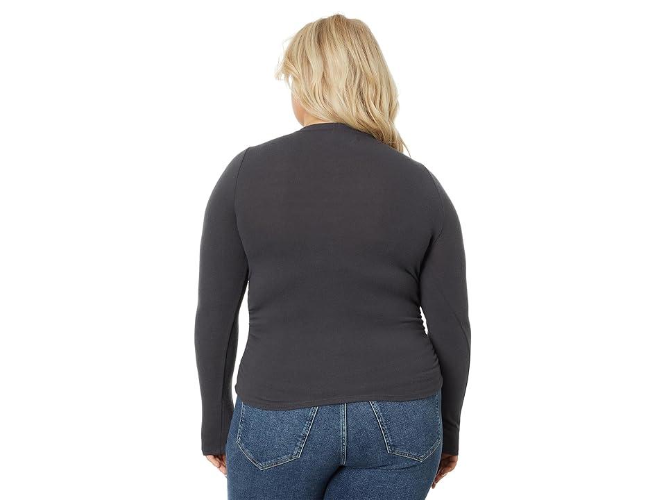 Plus Brushed Jersey Ruched Long-Sleeve Tee