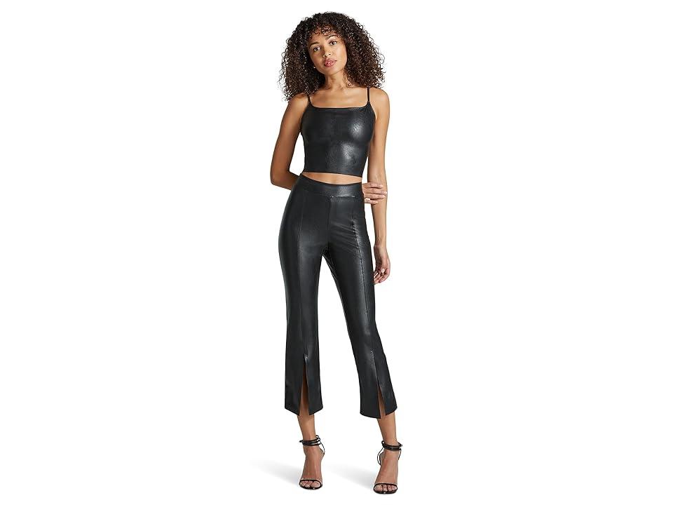 Faux Leather 7/8 Split Front Pant