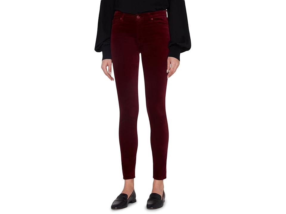 High-Waisted Skinny in Velvet Cabernet