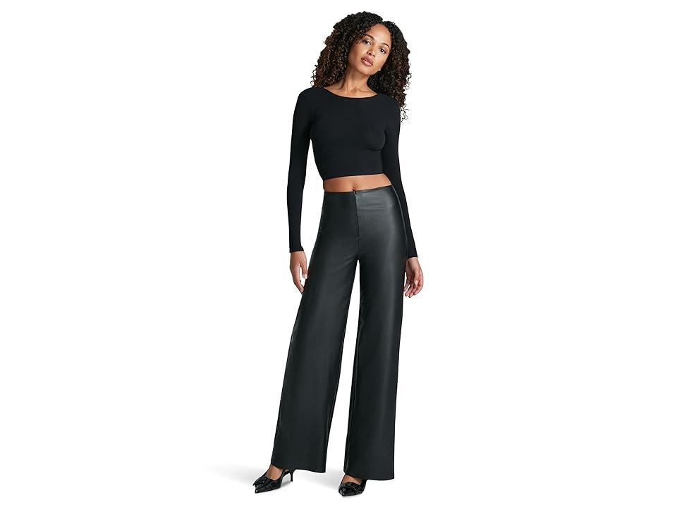 Faux Leather Wide Leg Pants